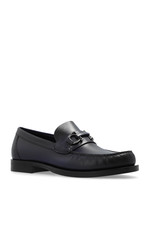 Ferragamo ライトブルーローファー　7D Driver with Gancini ornament - Men | Ferragamo